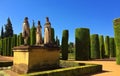 The Fortress of the Christian, AlcÃÂ¡zar de los Reyes Cristianos, Cordoba, Spain - Statue of Ferdinand, Isabella and Columbus Royalty Free Stock Photo